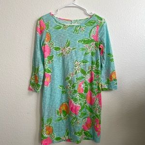 Lilly Pulitzer Marlowe Dress Pink Lemonade Pool Blue XS EUC